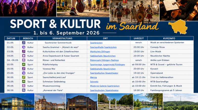 Saarland, Termine, Veranstaltungen, Sport, Kultur, Musik